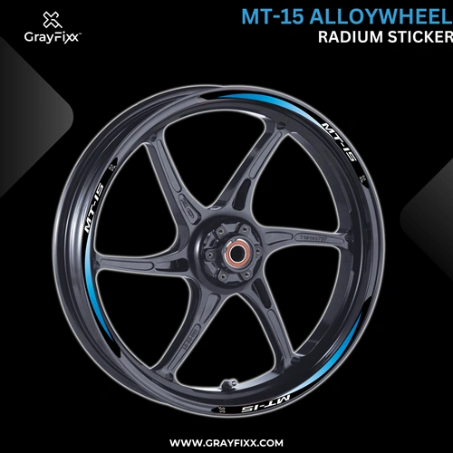 Alloy Wheel Radium Sticker for MT 15 | Made in Premium Radium with FPF (Fade Protection Film), Waterproof, Precut Sticker, Pack Of 12